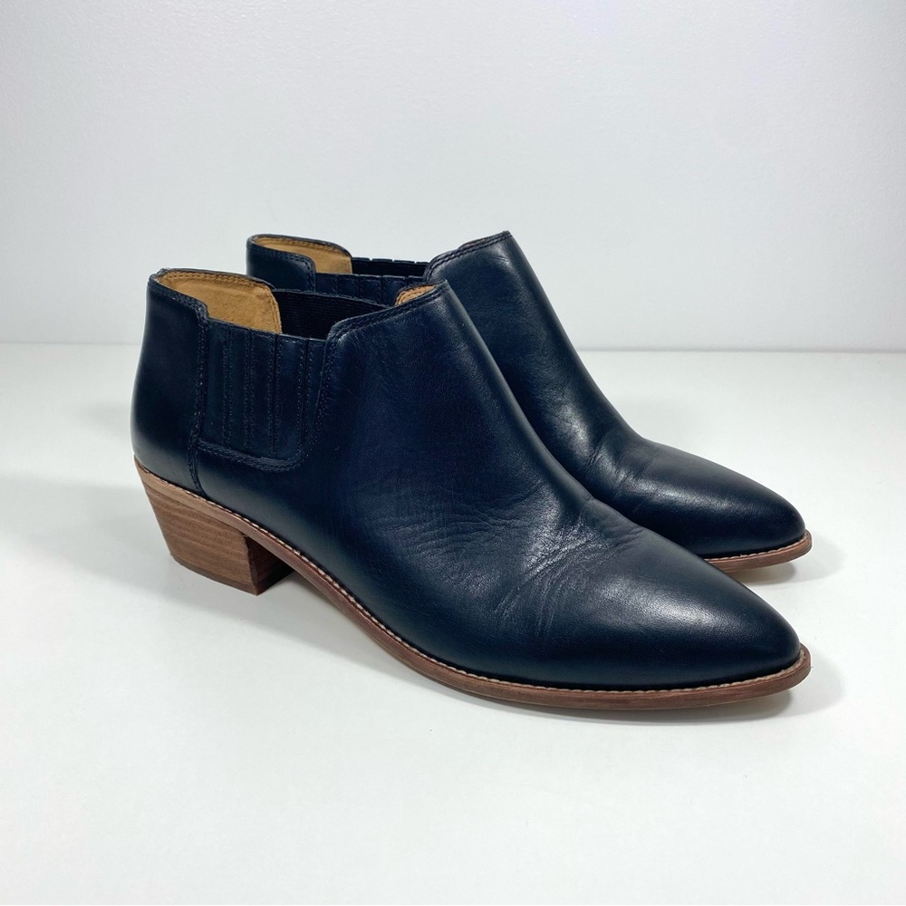 Madewell M3461 Sonia Black Leather Western Low Chelsea Ankle Boots Booties 11